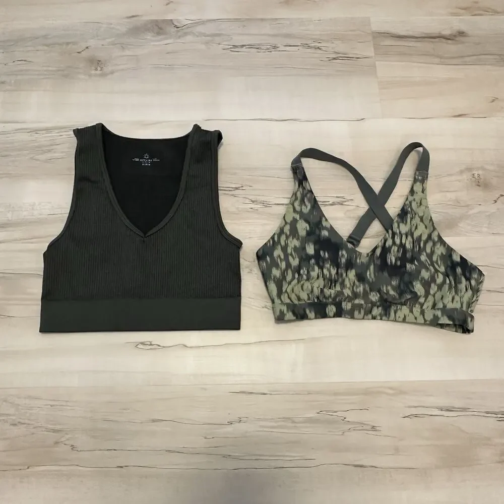 Aerie OFFLINE By Aerie Sports Bra Medium‎ Wire-free Stretch Cutout Lot of 2